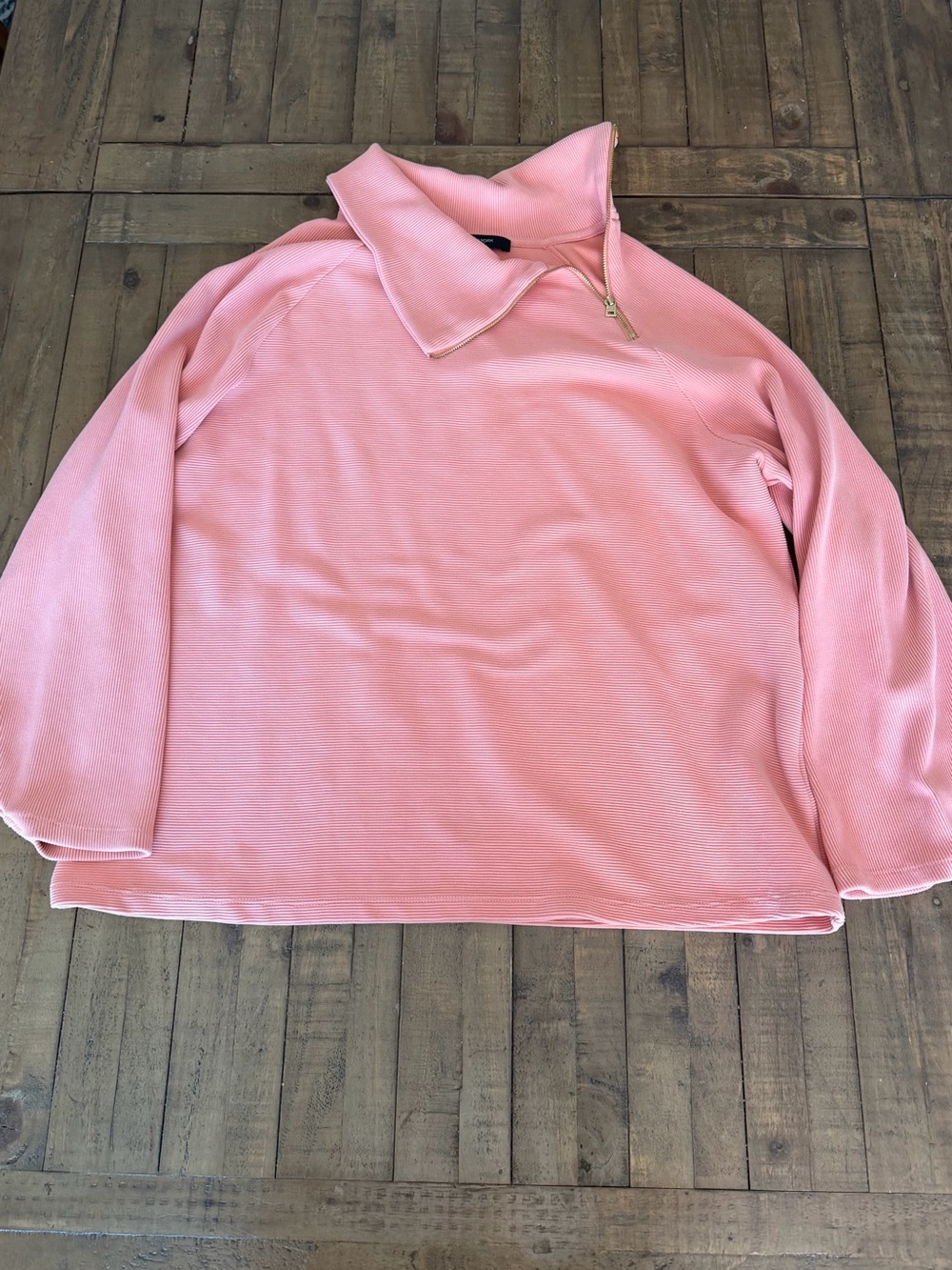 Marc New York Pink Half-Zip Cowl Neck Sweater